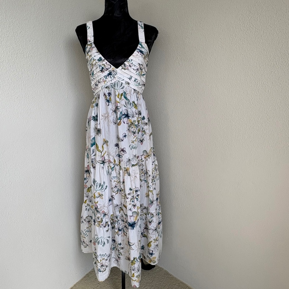 Steve Madden Eliora Floral Tiered 100% Cotton Sundress L White Multi
Cottagecore